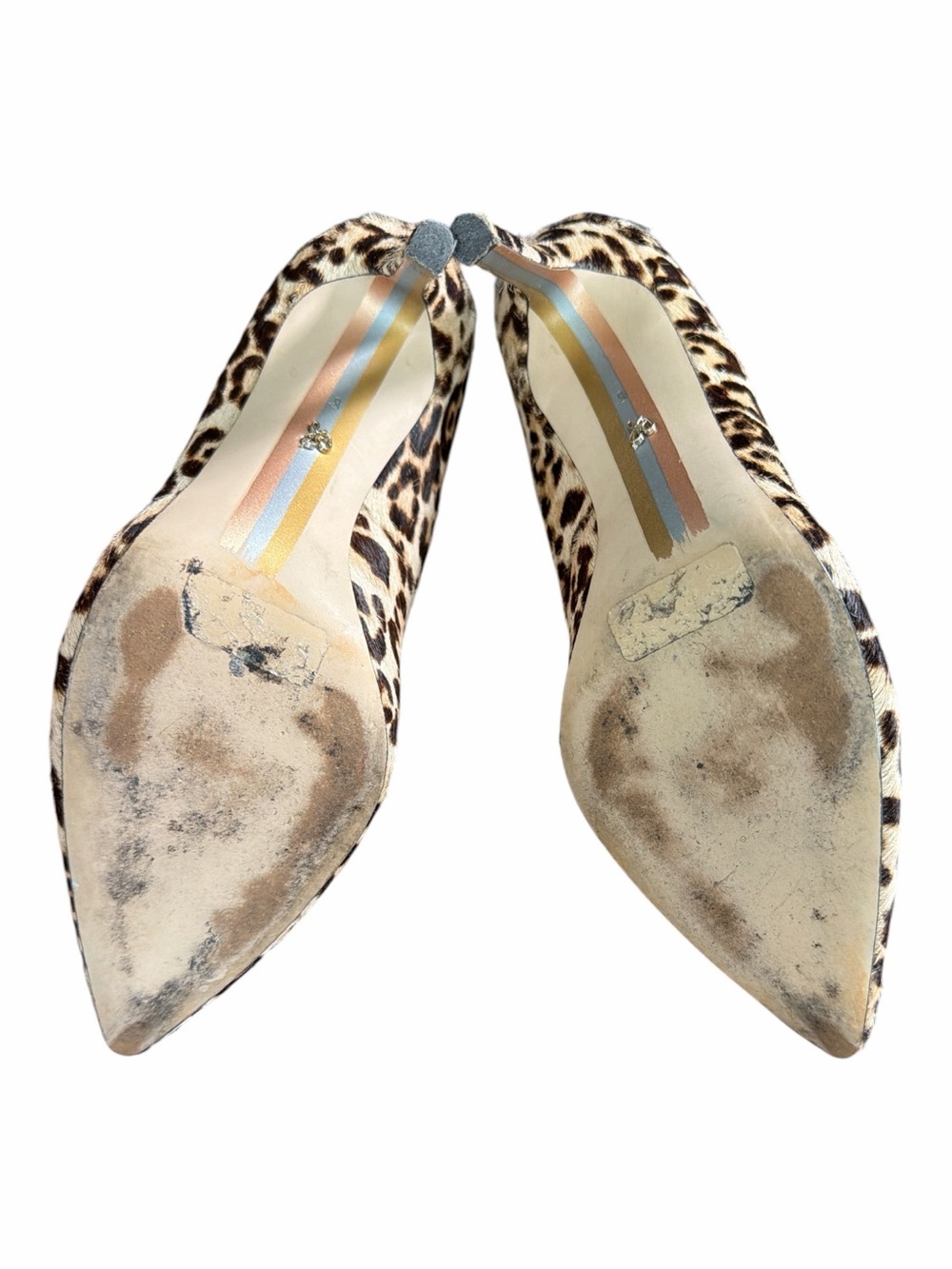 Sam Edelman Leopard Calf Hair Pointed Toe Pumps Heels Size 8 - Picture 10 of 13